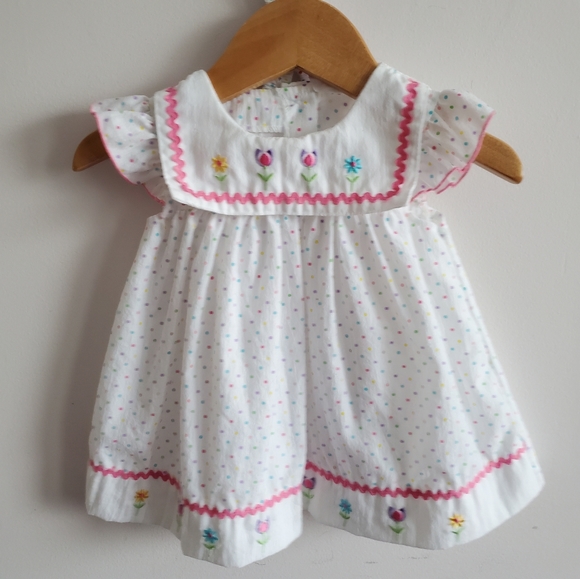 Baby Flower & Polka Dot Dress 6-9M - Picture 3 of 6